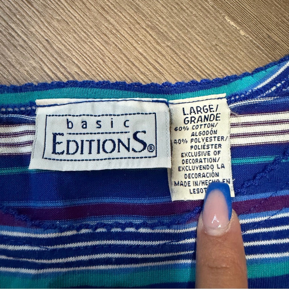 Basic Editions Multicolor Striped Top - Picture 2 of 3